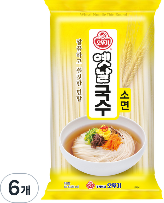 오뚜기옛날 국수 소면, 900g, 6개