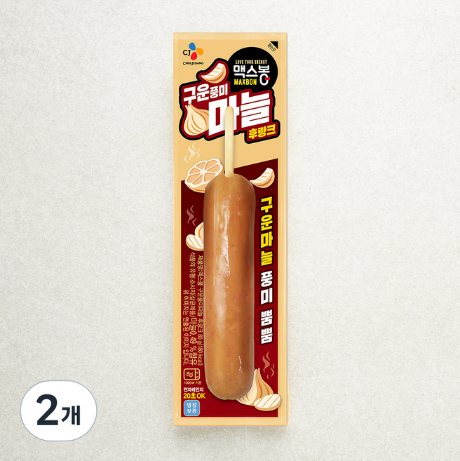 맥스봉 구운풍미 마늘 후랑크, 80g, 2개