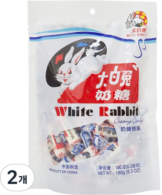 흰토끼사탕 따바이투 토끼사탕 내당당과, 180g, 2개