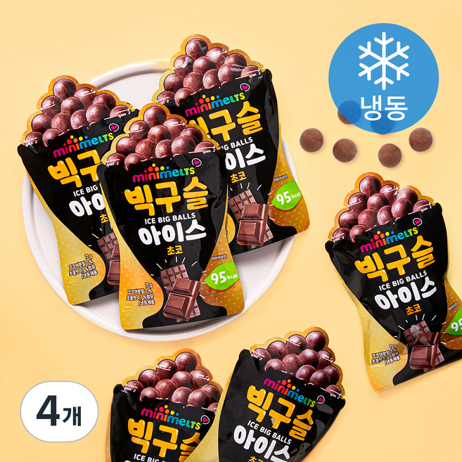 미니멜츠 빅구슬 아이스 초코 (냉동), 72g, 6개입, 4개