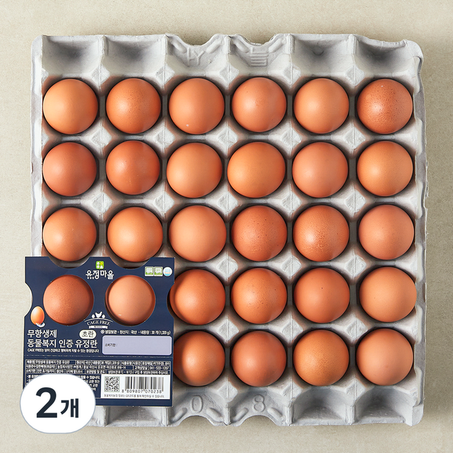 유정마을 무항생제 동물복지 인증 유정란 초란 1320g, 2개, 30구