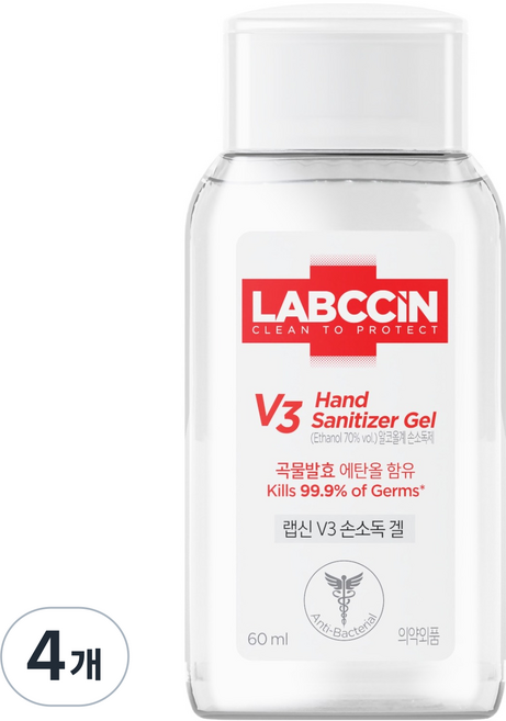 랩신 새니타이저 겔, 60ml, 4개