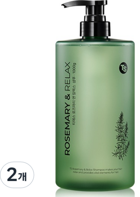TS 로즈마리 앤 릴렉스 두피케어 샴푸 로즈마리향, 1kg, 2개
