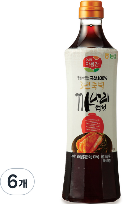 아름찬 국산 까나리액젓, 1kg, 6개