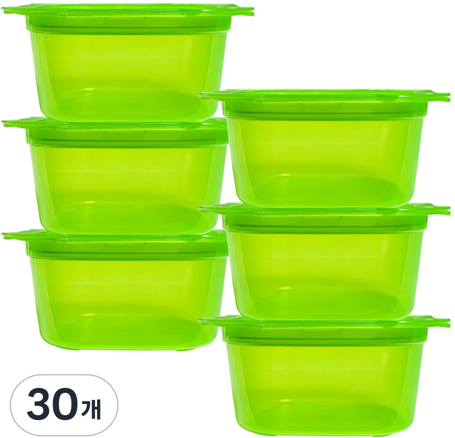 바칠레 야채반장 전자레인지용 냉동밥 반찬 보관용기 그린, 30개, 290ml