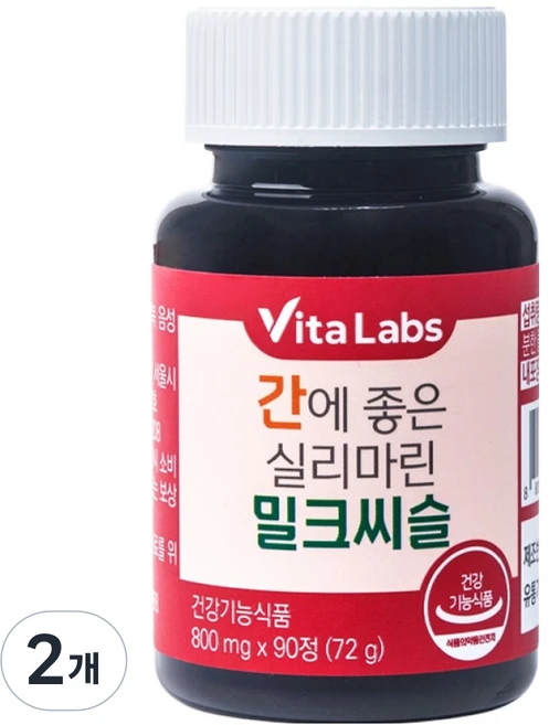 VitaLabs 간에 좋은 실리마린 밀크씨슬 72g, 90정, 2개 - 쿠팡