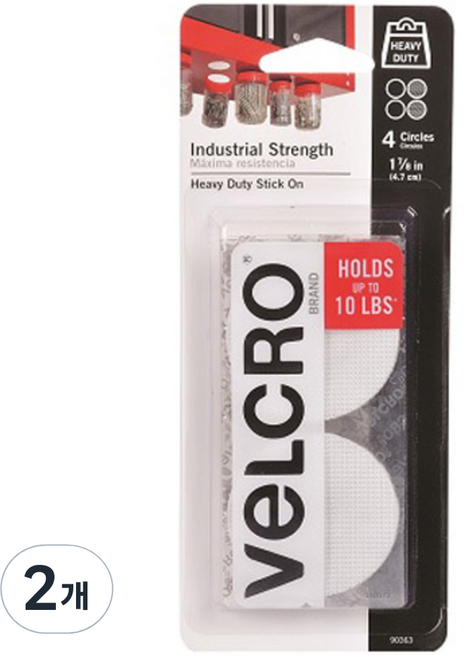 벨크로 헤비듀티 원형 화이트 테이프 대 4p, 2개