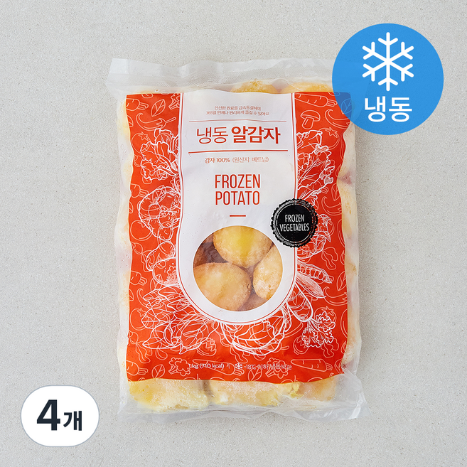 글로벌냉동식품 베트남산 알감자 탈피 (냉동), 4개, 1kg