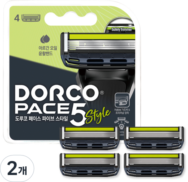 도루코 페이스 파이브 스타일 5중 면도날, 4개입, 2개
