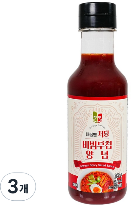 첫맛 내몸엔 저당 비빔무침 양념, 365g, 3개