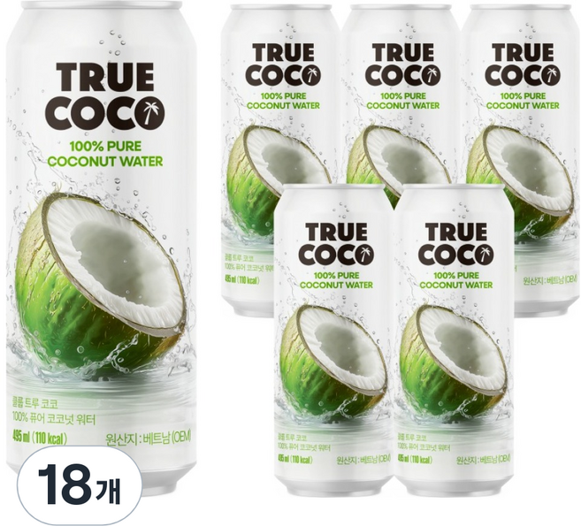 클룹 트루 코코 퓨어 코코넛워터, 495ml, 18개