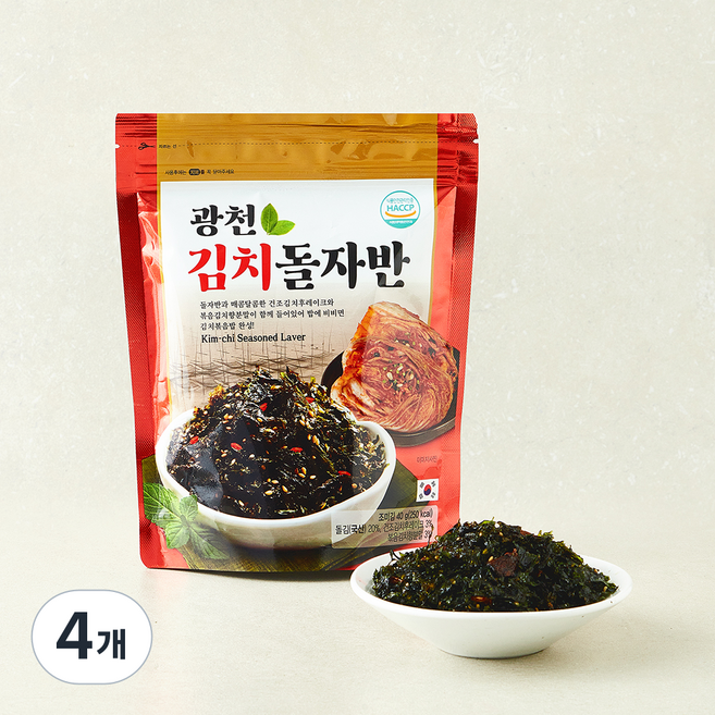 광천 김치 돌자반, 4개, 40g