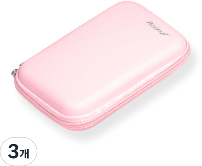비잽 외장하드 파우치, 핑크, 3개