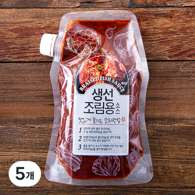 주비푸드 생선조림용 소스, 500g, 5개