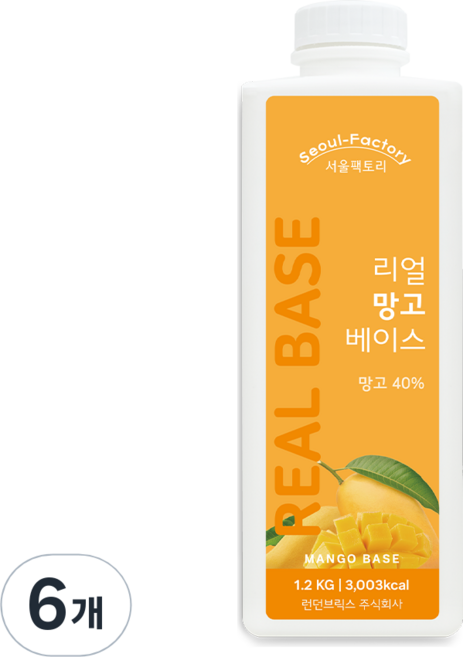 서울팩토리 리얼 망고 베이스, 1.2kg, 6개
