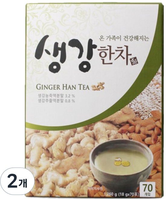 고려인삼제품공사 생강한차, 18g, 70개입, 2개