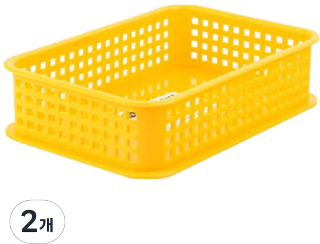 멀티 미니 수납 바구니 2호, 노랑, 2개