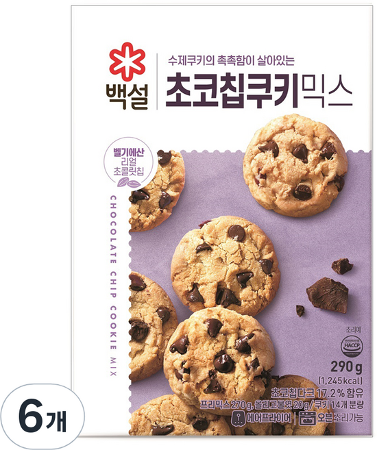 백설 초코칩 쿠키믹스, 290g, 6세트