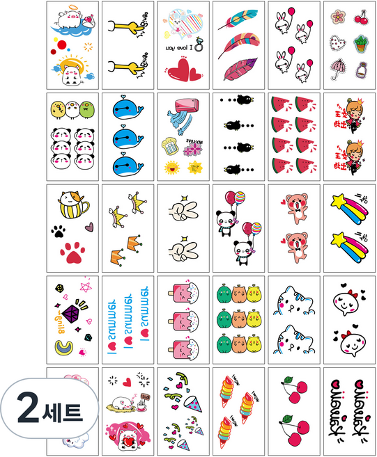 달모아 타투 스티커 30종, L, 2세트