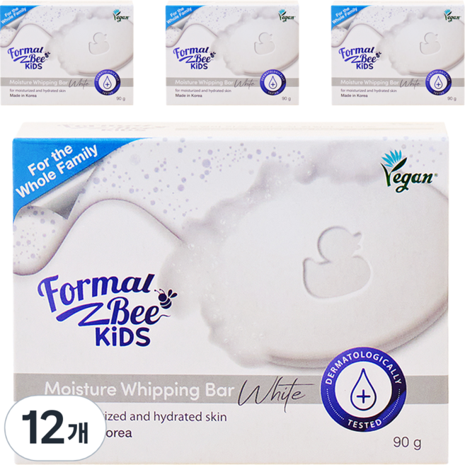 포멀비키즈 모이스처 휘핑바 화이트, 90g, 12개