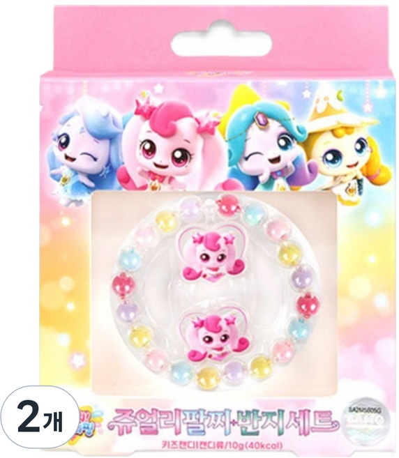 리더스인팜 캐치티니핑 쥬얼리 팔찌반지 키즈캔디 랜덤발송, 2개, 10g, 딸기맛
