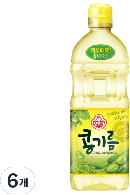 오뚜기 콩기름, 900ml, 6개