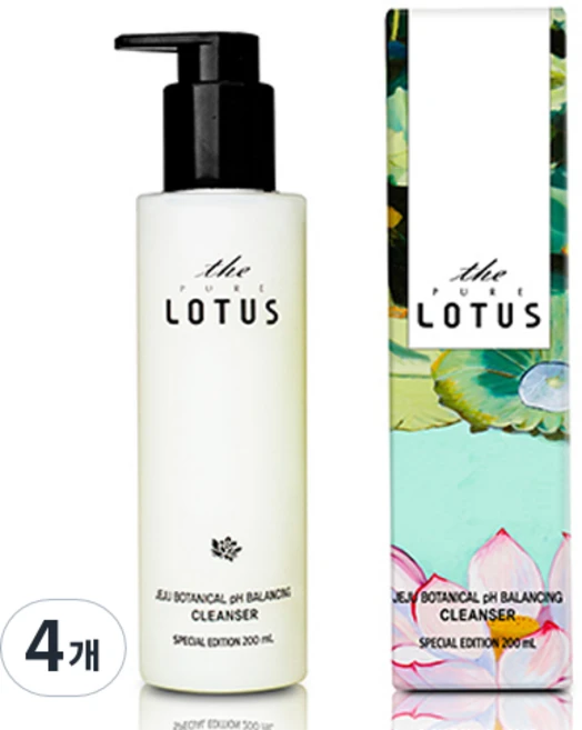 더퓨어로터스 제주 보태니컬 pH 밸런싱 클렌저, 4개, 200ml - 쿠팡