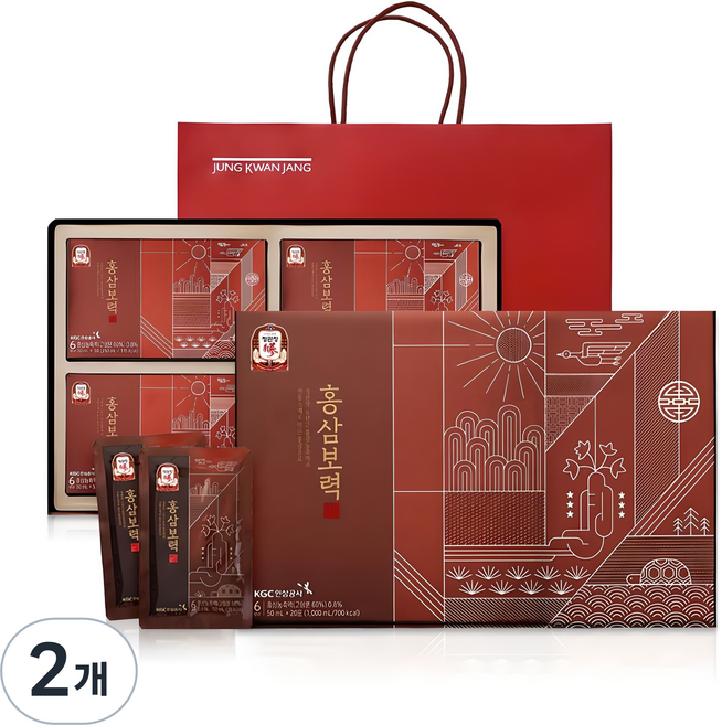 정관장 홍삼보력 20포 + 쇼핑백, 1L, 2개