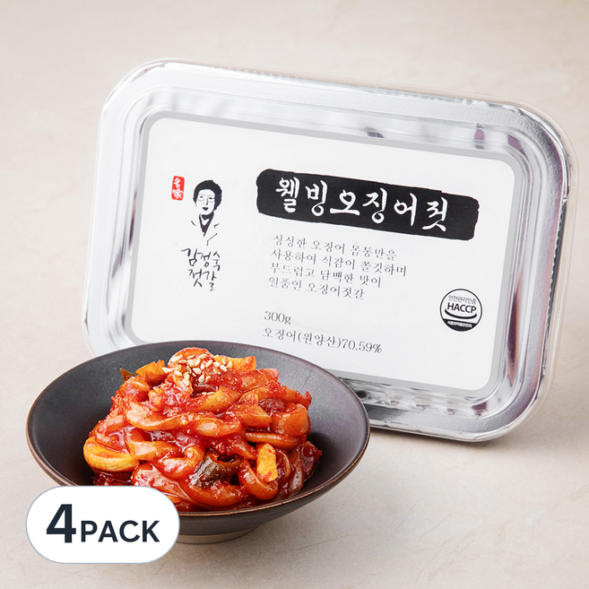 김정숙젓갈 웰빙오징어젓, 300g, 4개