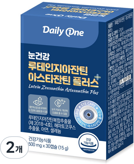 데일리원 눈건강 루테인 지아잔틴 아스타잔틴 플러스, 30정, 2개