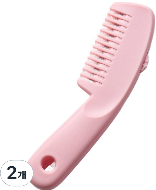 셀비아 셀프 헤어 앞머리 커트 미용가위, 2개, 핑크