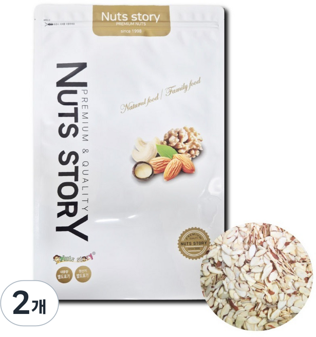 너츠스토리 아몬드슬라이스, 1kg, 2개