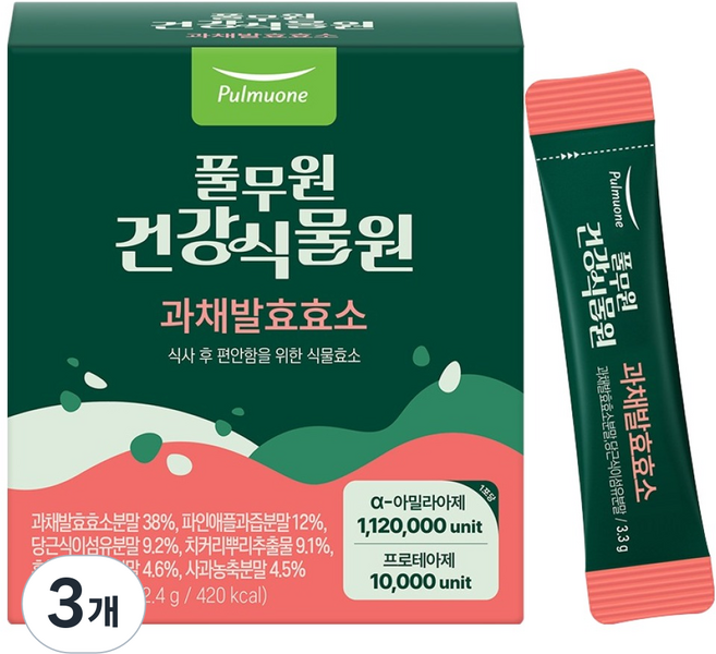 풀무원건강식물원 과채발효효소 28p, 92.4g, 3개