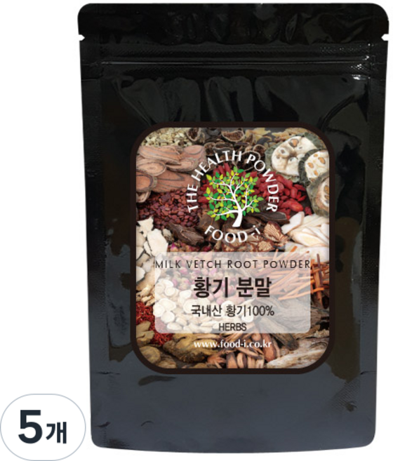 푸드아이 국내산 황기 분말, 5개, 200g