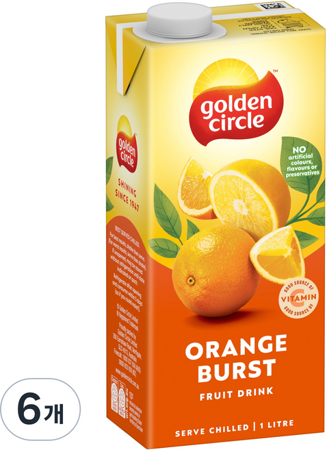 골든서클 오렌지 주스, 6개, 1L