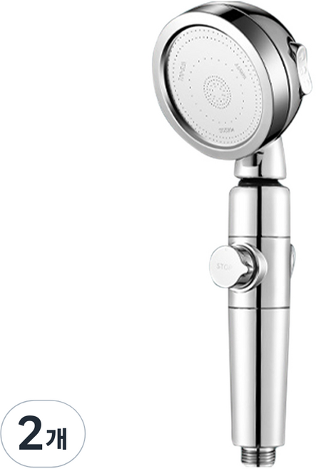 월드크린 다기능 각도조절 스텐 샤워 헤드, 2개, 실버