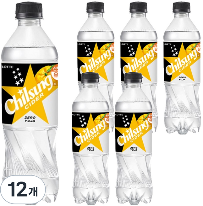 칠성사이다 제로 유자, 12개, 500ml
