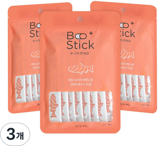 바잇미 반려동물 부스틱 짜먹는 간식 24개입, 혼합맛(연어/닭), 336g, 3개