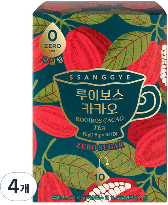 쌍계명차 루이보스 카카오 침출차, 10개입, 4개, 1.5g