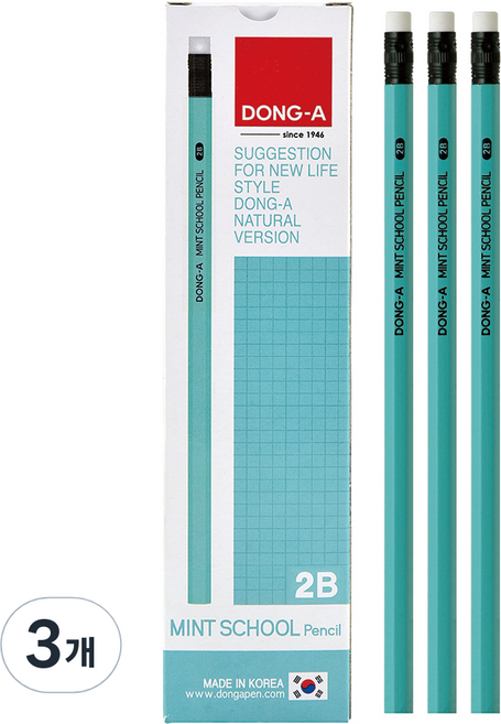 동아 스쿨 연필 2B, 민트, 36개