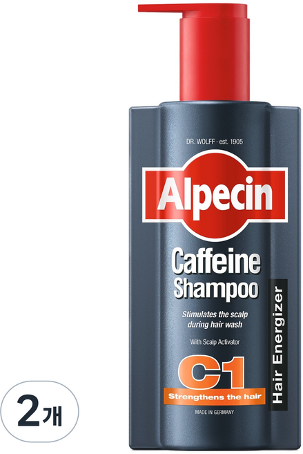 2위 - 알페신 카페인 샴푸 C1 펌프형, 600ml, 2개