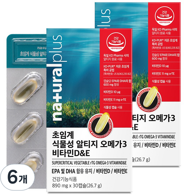 naturalplus 超臨界rTG魚油Omega-3維他命C&D軟膠囊, 6盒, 30.9g
