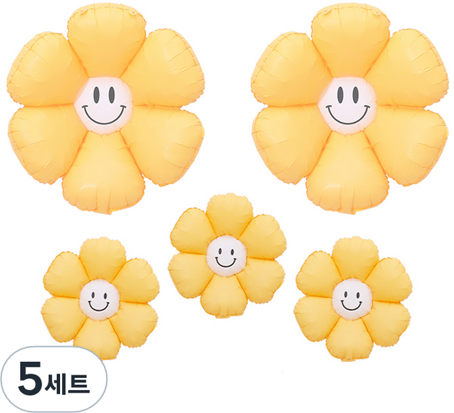 피앤비유니티 무광마카롱 스마일 데이지풍선 세트, 11, 5세트