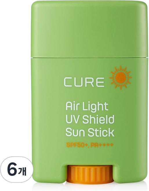 김정문알로에 큐어 에어라이트 UV 쉴드 선스틱 SPF50+ PA++++, 20g, 6개