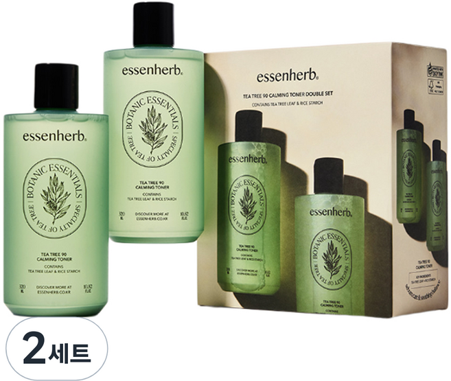 essenherb 茶樹90鎮靜化妝水雙重企劃套組, 320ml, 2套