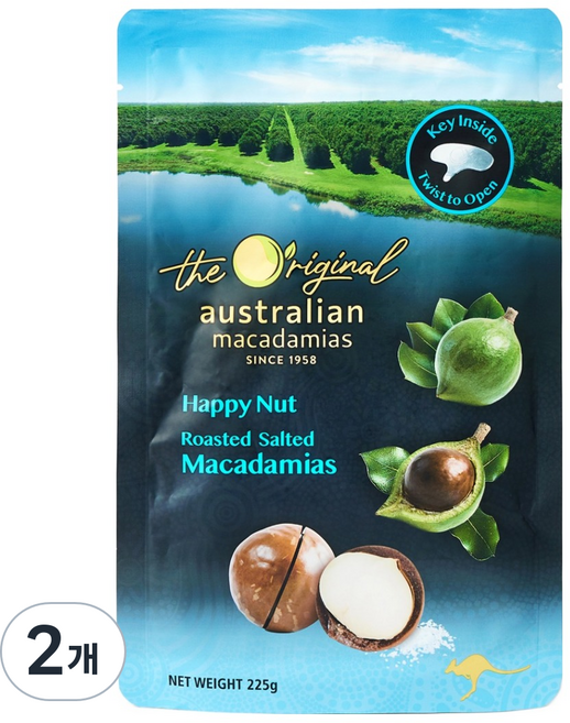 디오리지널 해피넛 쏠티드 마카다미아, 2개, 225g