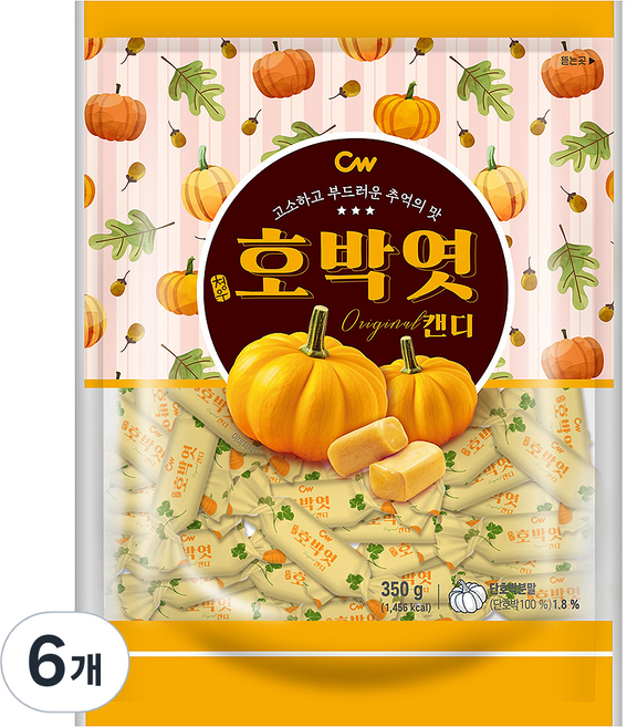 청우식품 호박엿캔디, 350g, 6개