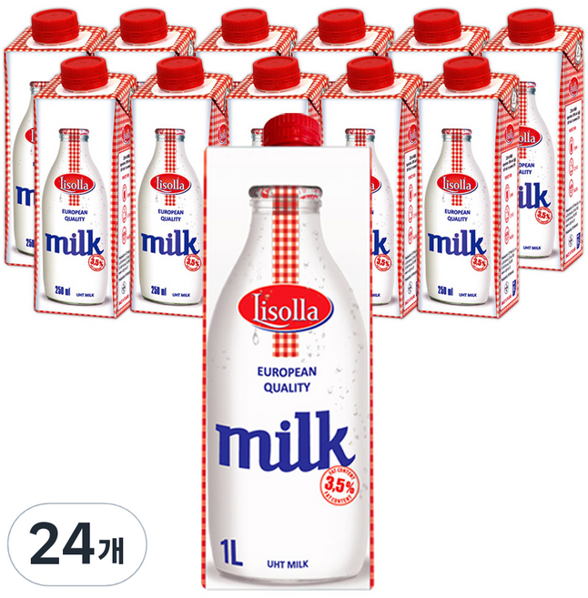 리솔라 멸균 우유, 1L, 24개
