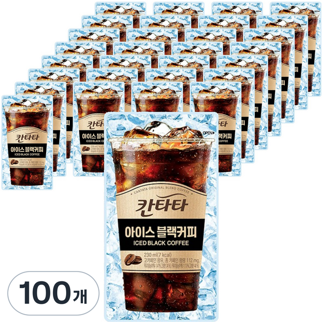 칸타타 파우치 블랙커피, 230ml, 100개