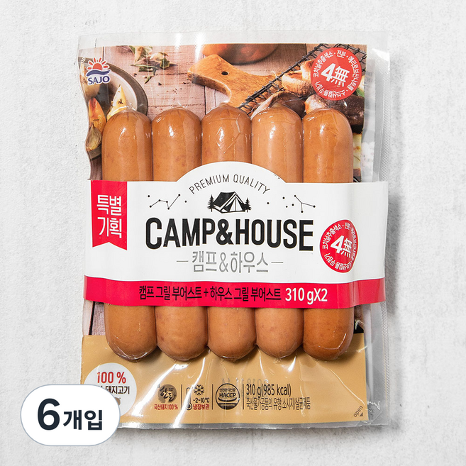 사조 그릴부어스트 소시지, 310g, 6개입